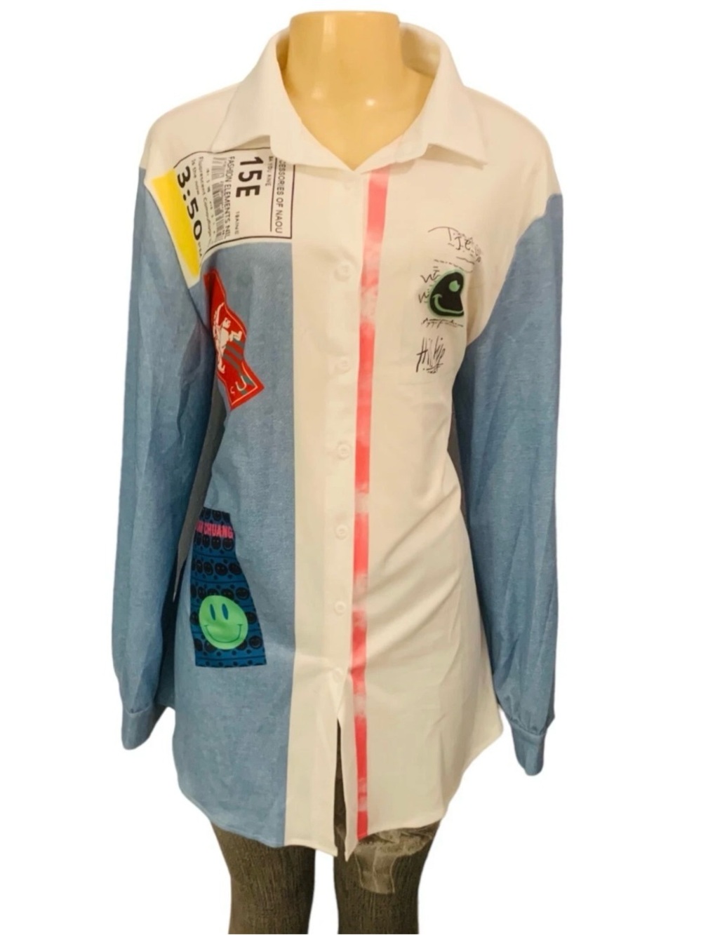 Calebgar far Size S Button Down Shirt With Graphic
